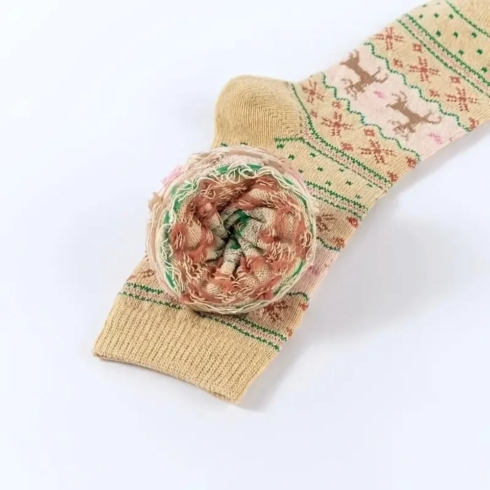Winter Fashion Novelty Christmas Reindeer Retro Socks 5pc‎ Pack Warm Thick OS